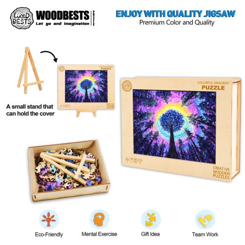 Colorful Gradient Wooden Jigsaw Puzzle - Woodbests