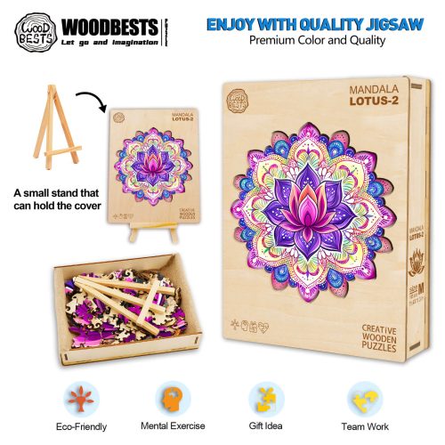 Mandala Lotus-2 Wooden Jigsaw Puzzle - Woodbests