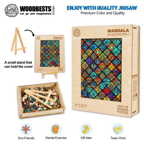 Mandala Kaleidoscope-1 Wooden Jigsaw Puzzle - Woodbests