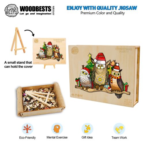 Christmas Party Wooden Jigsaw Puzzle-Woodbests