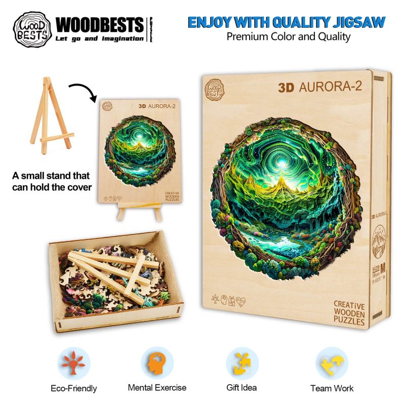 3D Aurora-2 Wooden Jigsaw Puzzle - By Woodbests