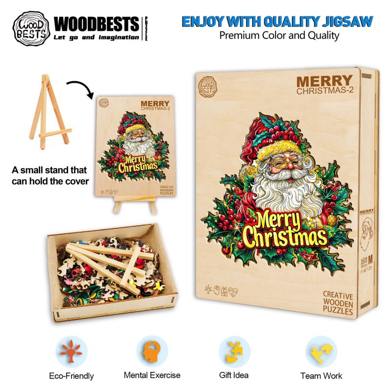 Merry Christmas-2 Wooden Jigsaw Puzzle - Woodbests