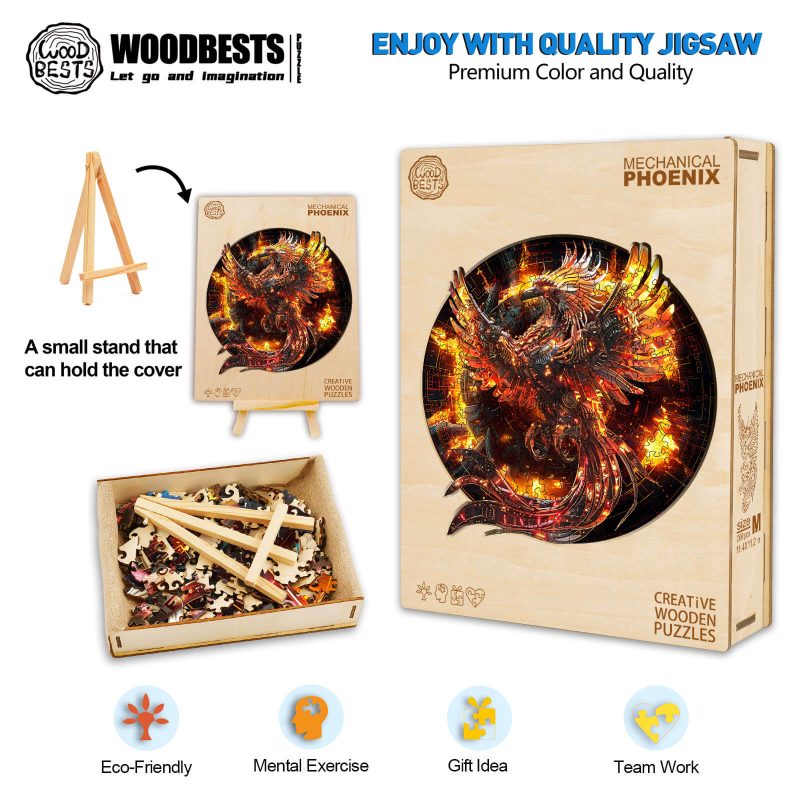 Mechanical Phoenix Wooden Jigsaw Puzzle - Woodbests