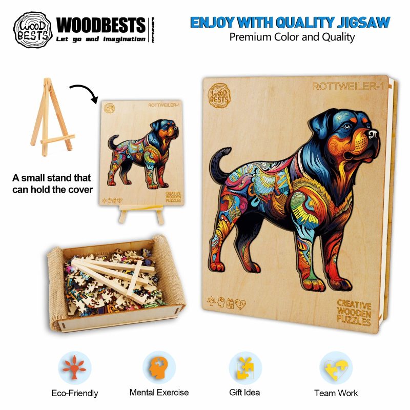 Rottweiler 1 Wooden Jigsaw Puzzle-Woodbests