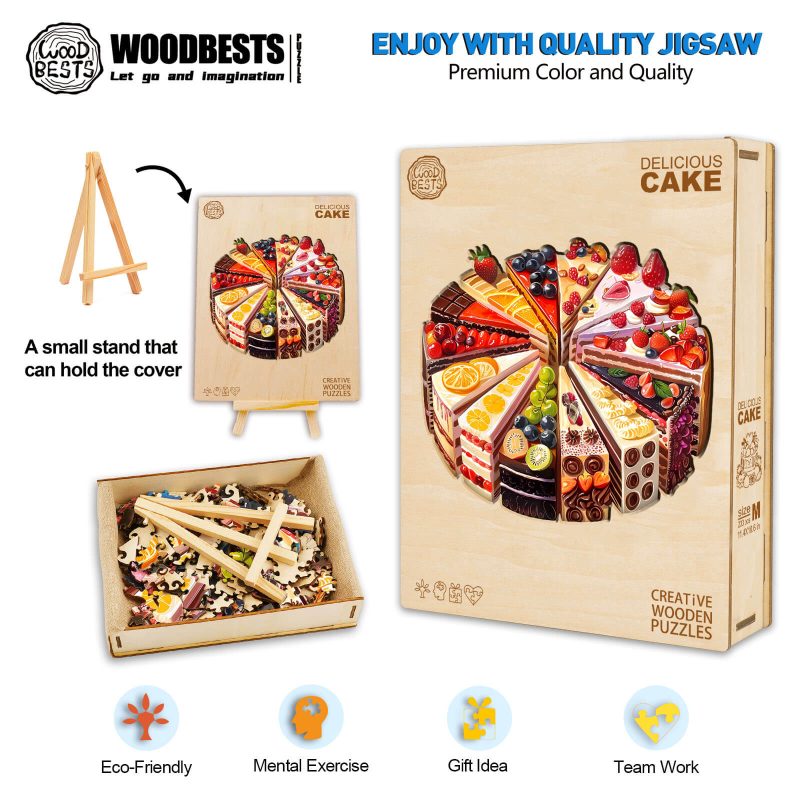 Delicious Cake Wooden Jigsaw Puzzle - Woodbests