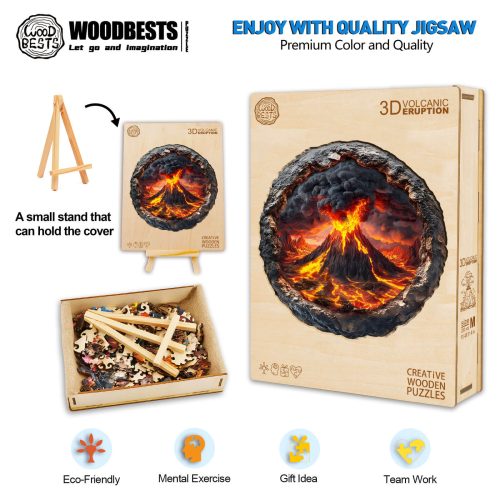 3D Volcanic Eruption Wooden Jigsaw Puzzle - Woodbests