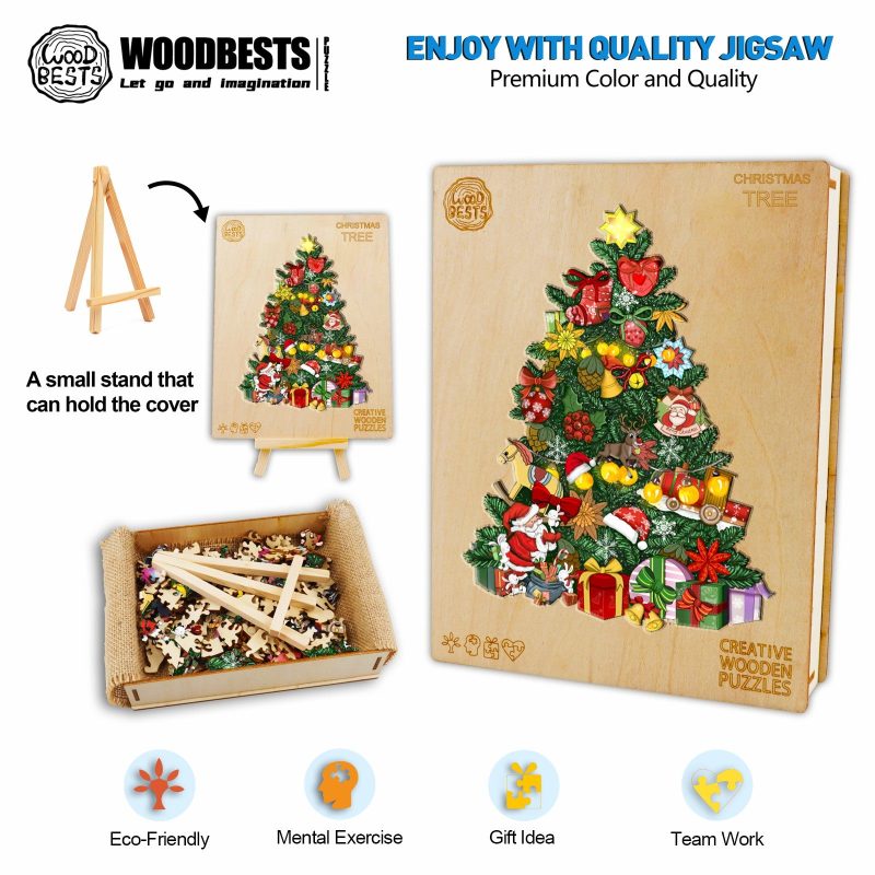 Christmas Tree Wooden Jigsaw Puzzle-Woodbests