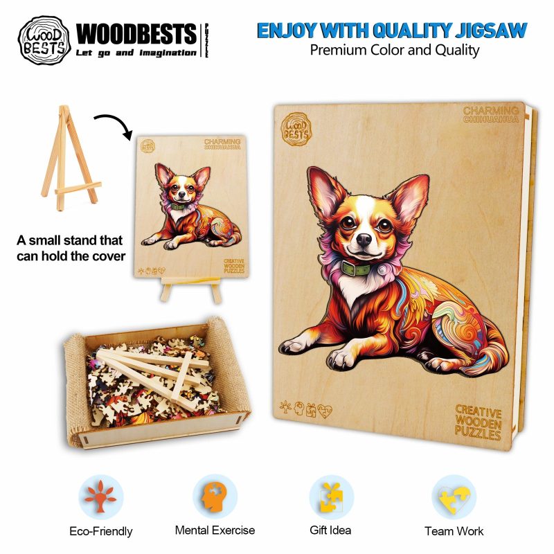 Charming Chihuahua Wooden Jigsaw Puzzle-Woodbests