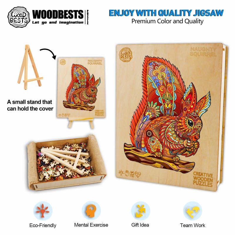 Naughty Squirrel Wooden Jigsaw Puzzle-Woodbests