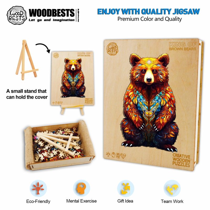 King Of Brown Bears Wooden Jigsaw Puzzle-Woodbests