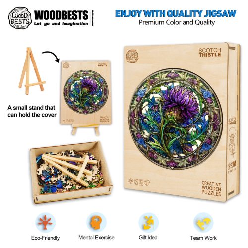 Scotch Thistle Wooden Jigsaw Puzzle - Woodbests