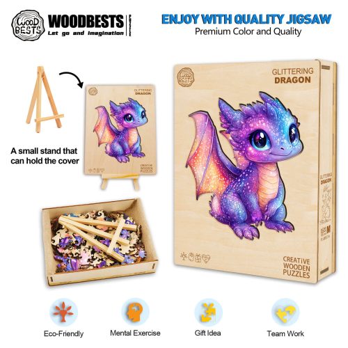 Glittering Dragon Wooden Jigsaw Puzzle - By Woodbests