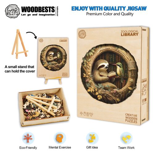 Zoological Library Wooden Jigsaw Puzzle - By Woodbests