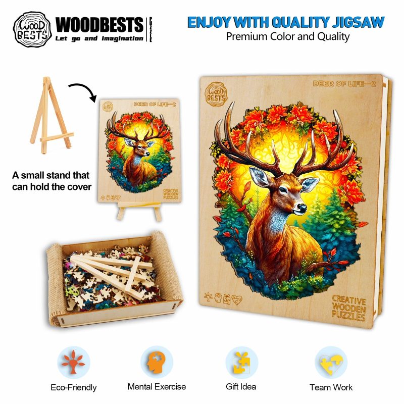 Deer Of Life-2 Wooden Jigsaw Puzzle-Woodbests