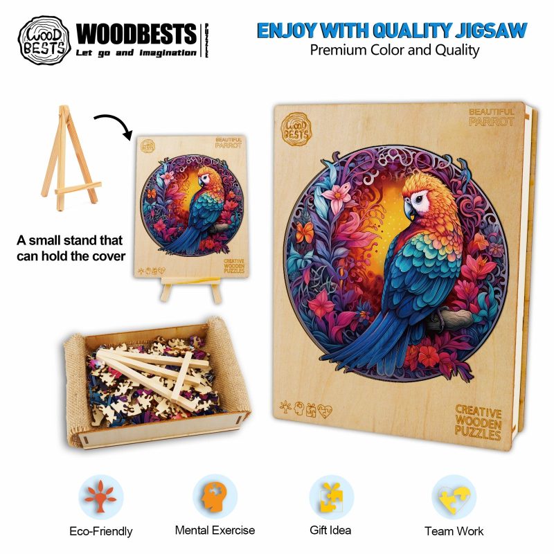 Beautiful Parrot Wooden Jigsaw Puzzle-Woodbests