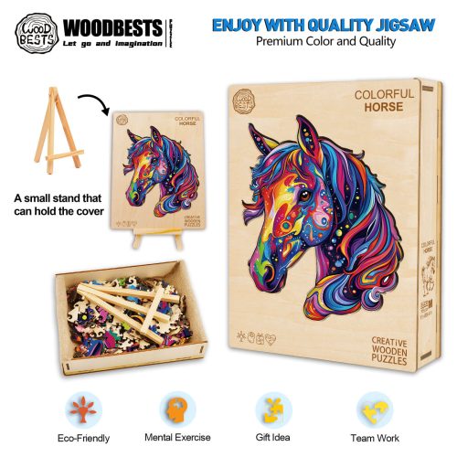 Colorful Horse Wooden Jigsaw Puzzle - Woodbests