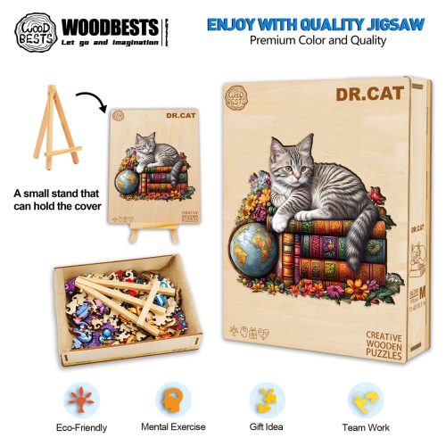 Dr. Cat Wooden Jigsaw Puzzle - Woodbests