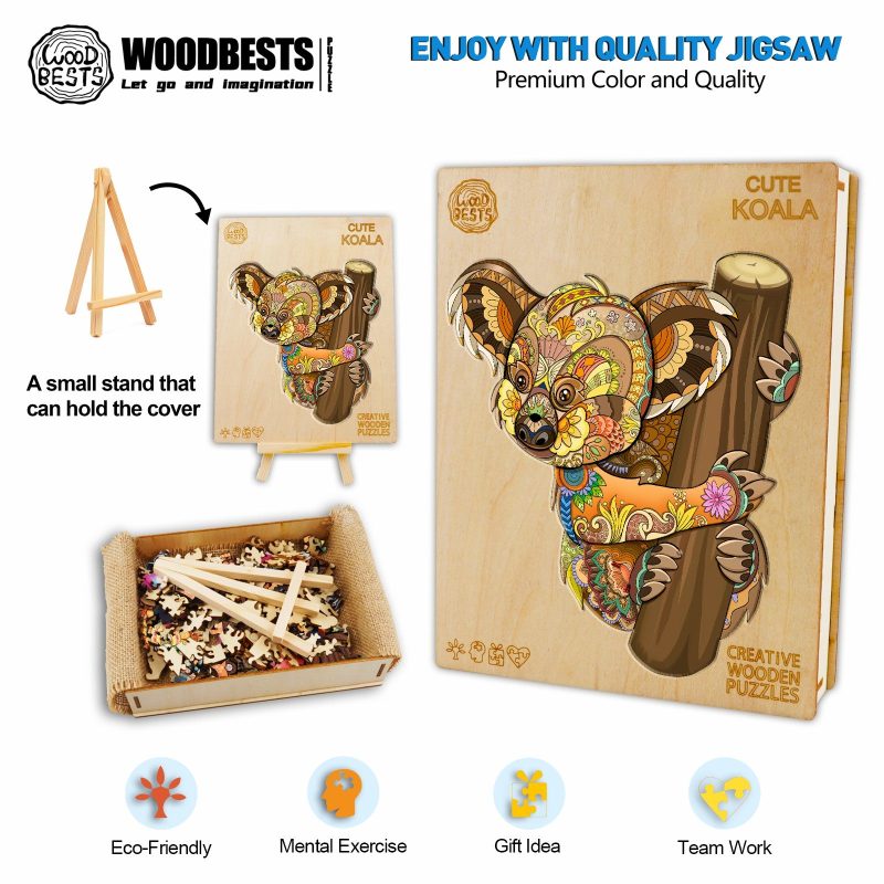 Cute Koala Wooden Jigsaw Puzzle-Woodbests