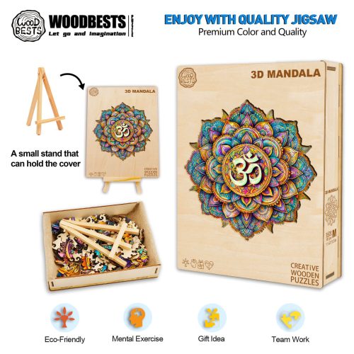 3D Mandala Wooden Jigsaw Puzzle - Woodbests