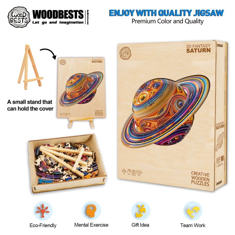 3D Fantasy Saturn Wooden Jigsaw Puzzle - Woodbests