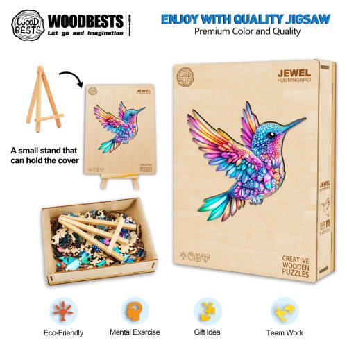 Jewel hummingbird Wooden Jigsaw Puzzle - Woodbests