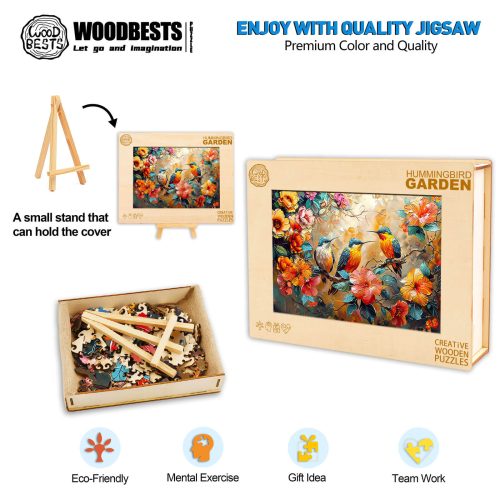 Hummingbird Garden Wooden Jigsaw Puzzle - Woodbests