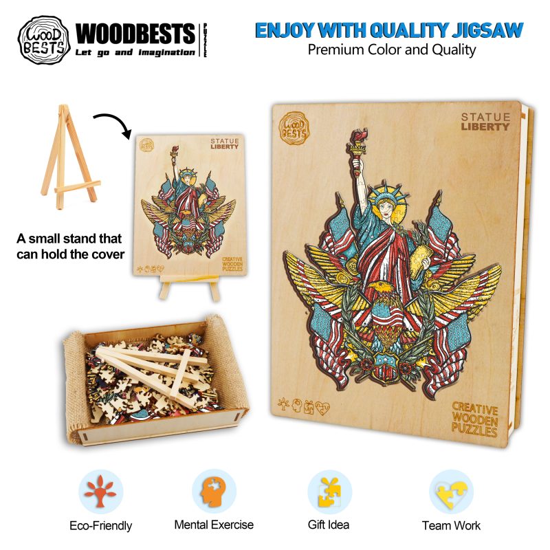 Statue Liberty Wooden Jigsaw Puzzle - Woodbests