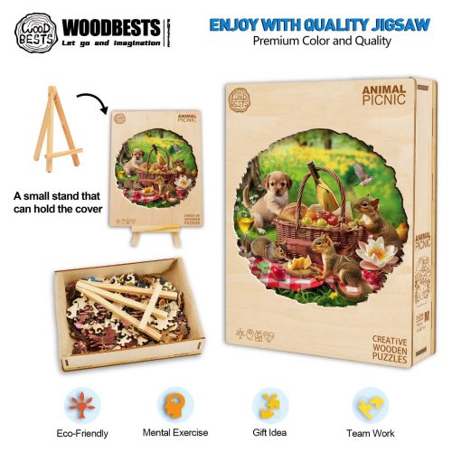 Animal Picnic Wooden Jigsaw Puzzle