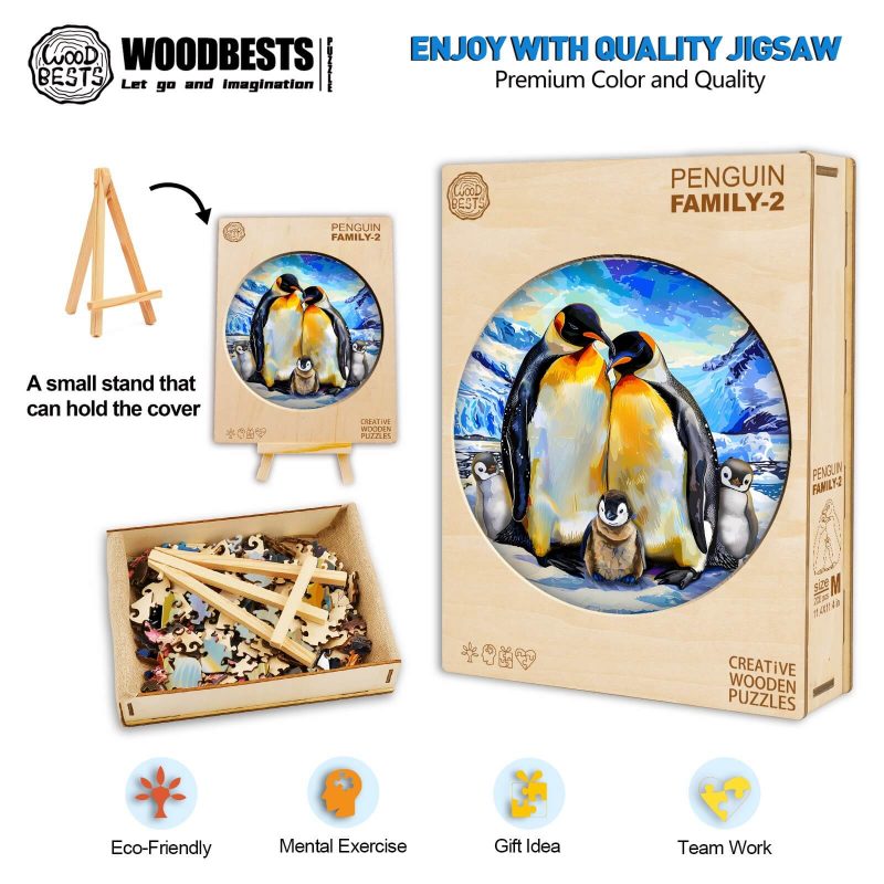 Penguin family-2 Wooden Jigsaw Puzzle - Woodbests