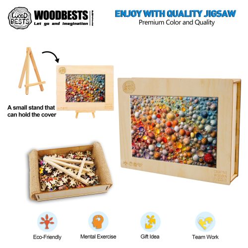 Colorful Seashells Wooden Jigsaw Puzzle-Woodbests