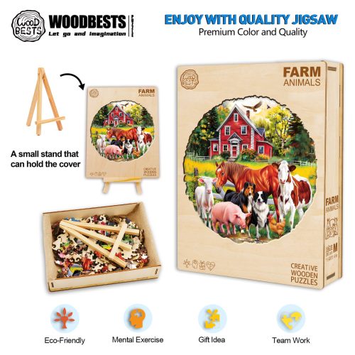 Farm Animals Wooden Jigsaw Puzzle