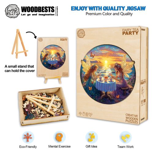 Fairy Tea Party Wooden Jigsaw Puzzle - Woodbests