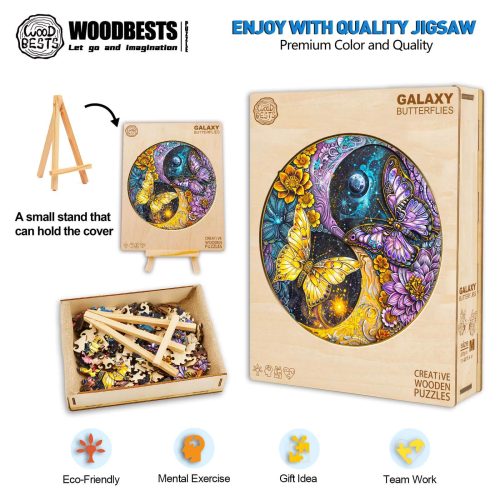 Galaxy Butterflies Wooden Jigsaw Puzzle