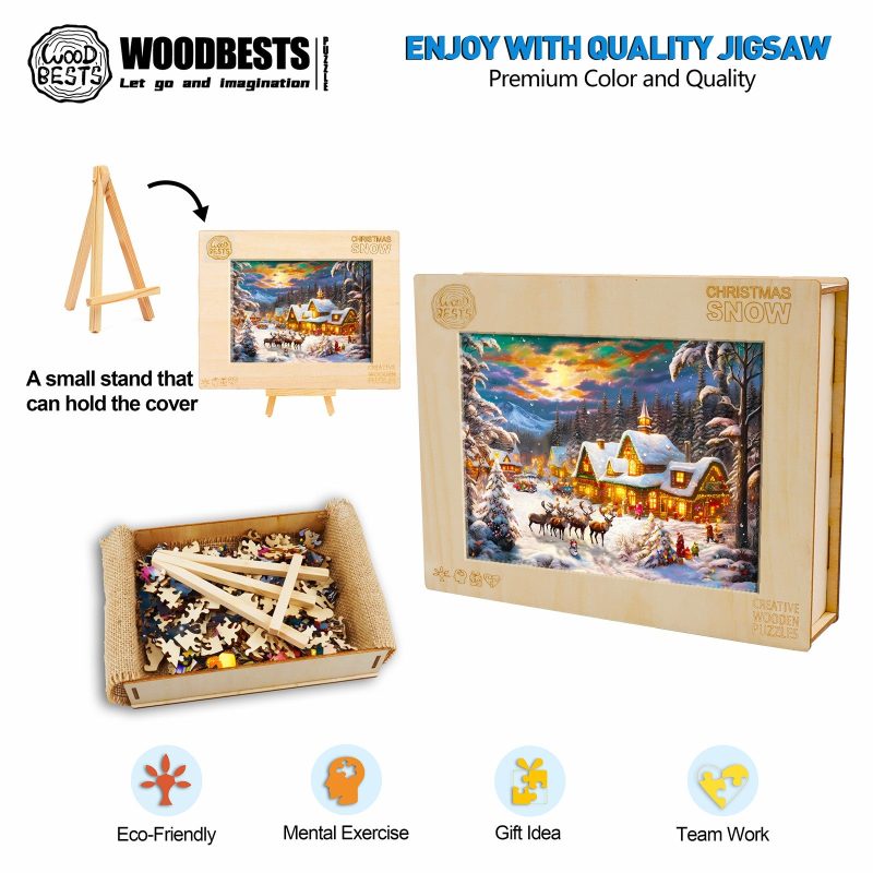 Christmas Snow Wooden Jigsaw Puzzle-Woodbests