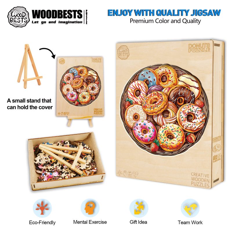 Donuts Wooden Jigsaw Puzzle