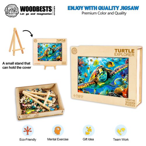 Turtle Explorer Wooden Jigsaw Puzzle - Woodbests