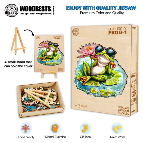 Leisurely Frog-1 Wooden Jigsaw Puzzle