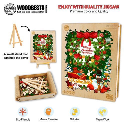 Merry Christmas Wooden Jigsaw Puzzle - Woodbests