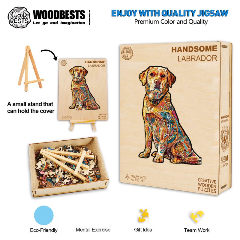 Handsome Labrador Wooden Jigsaw Puzzle - Woodbests