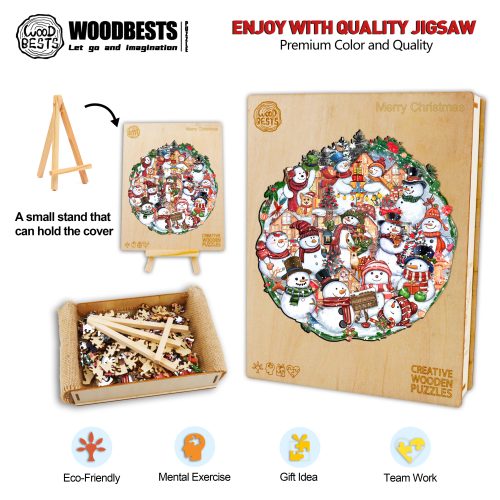 Merry Christmas Wooden Jigsaw Puzzle - Woodbests