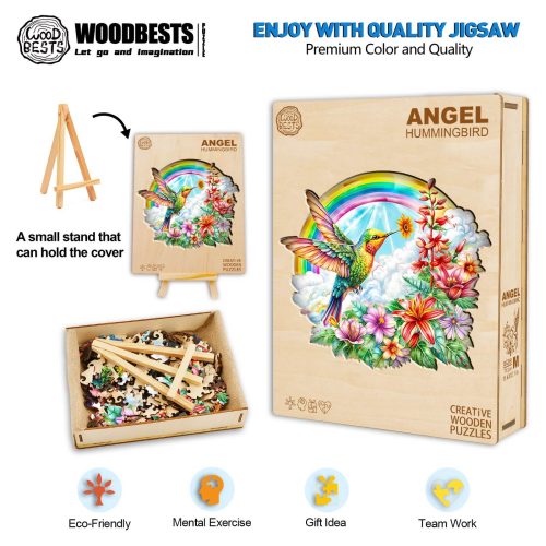 Angel Hummingbird Wooden Jigsaw Puzzle - Woodbests