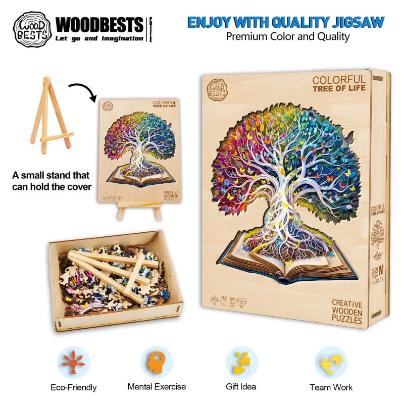 Colorful Tree of Life Wooden Jigsaw Puzzle - Woodbests