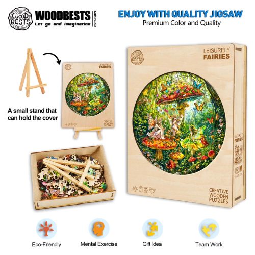 Ieisurely Fairies Wooden Jigsaw Puzzle - Woodbests