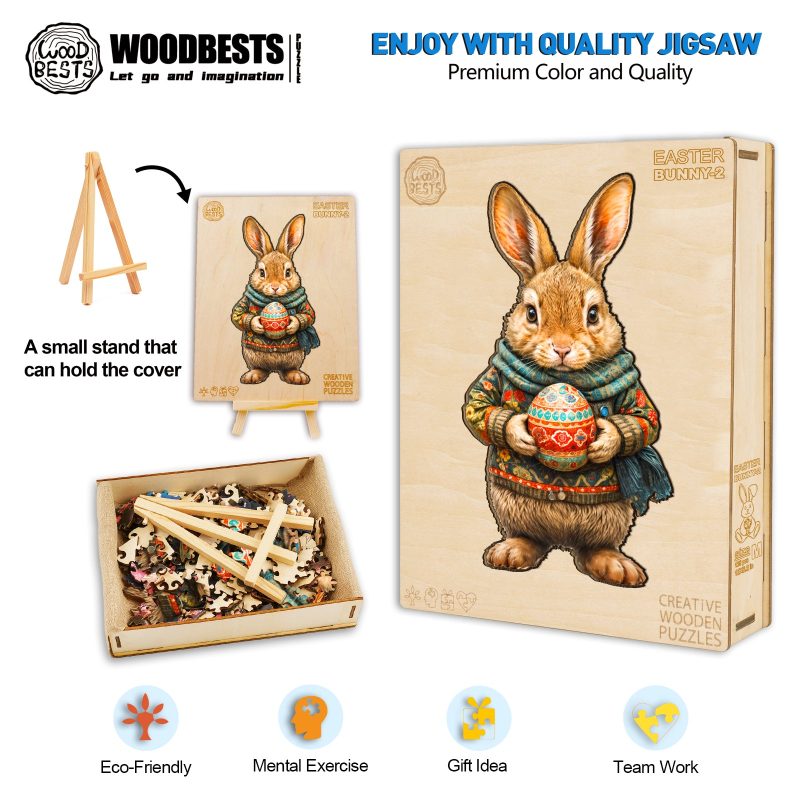 Easter Bunny-2 Wooden Jigsaw Puzzle-Woodbests