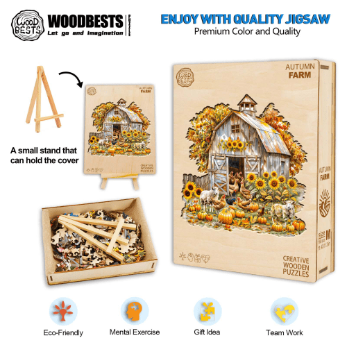 Autumn Farm Wooden Jigsaw Puzzle - Woodbests