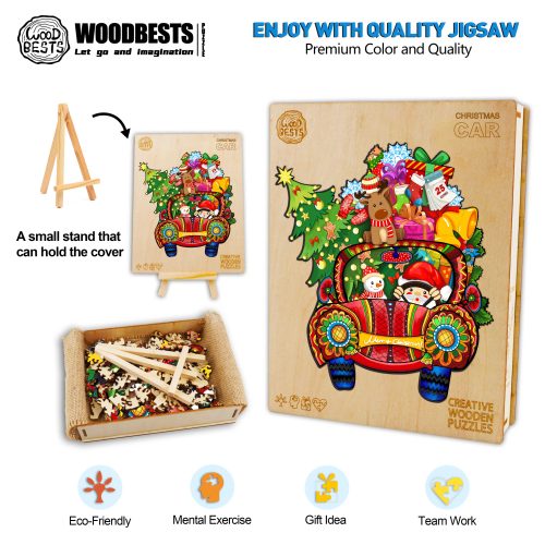 Christmas Car Wooden Jigsaw Puzzle-Woodbests