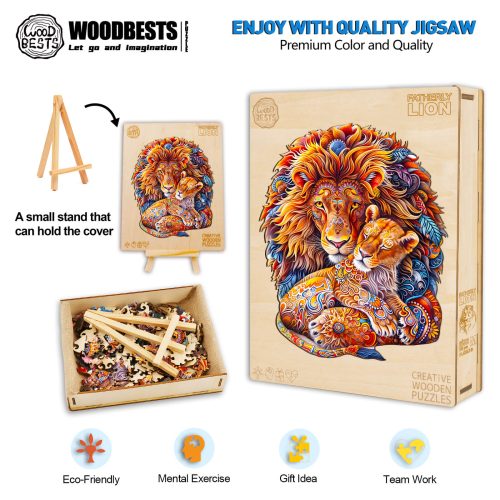 Fatherly Lion Wooden Jigsaw Puzzle