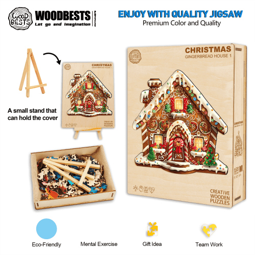 Christmas Gingerbread House-1 Wooden Jigsaw Puzzle - Woodbests