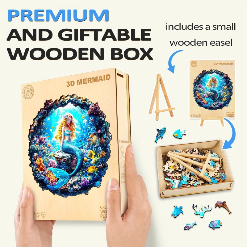 3D Mermaid Wooden Jigsaw Puzzle - By Woodbests