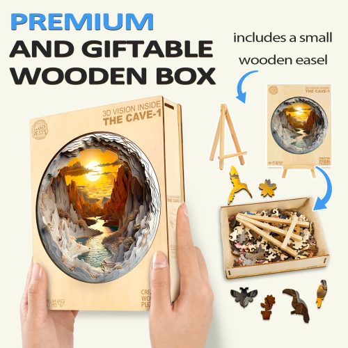 3D vision inside the cave-1 Wooden Jigsaw Puzzle - By Woodbests